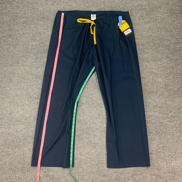 WonderWink Origin Papa Drawstring Scrub Pants Women Unisex 3XP Petite Navy Blue - Picture 10 of 14